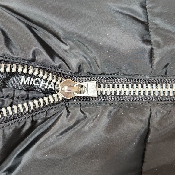 Michael Kors faux fur hooded down filled mid-length winter coat puffer black - Picture 6 of 14